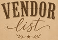 Vendor List