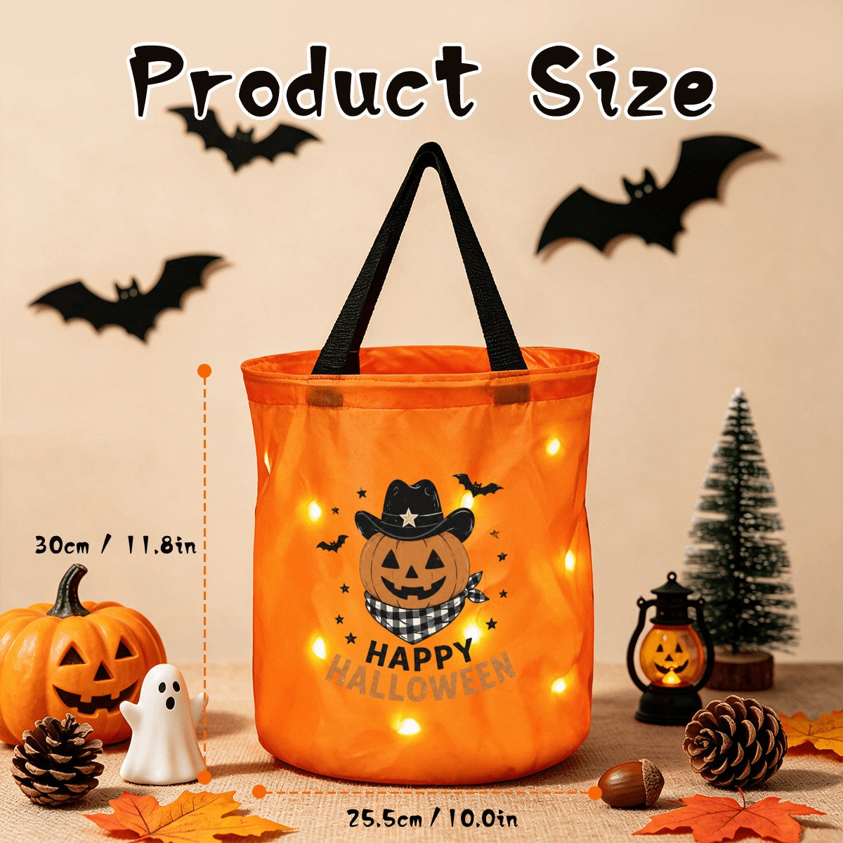 Light Up Halloween Goodie Basket