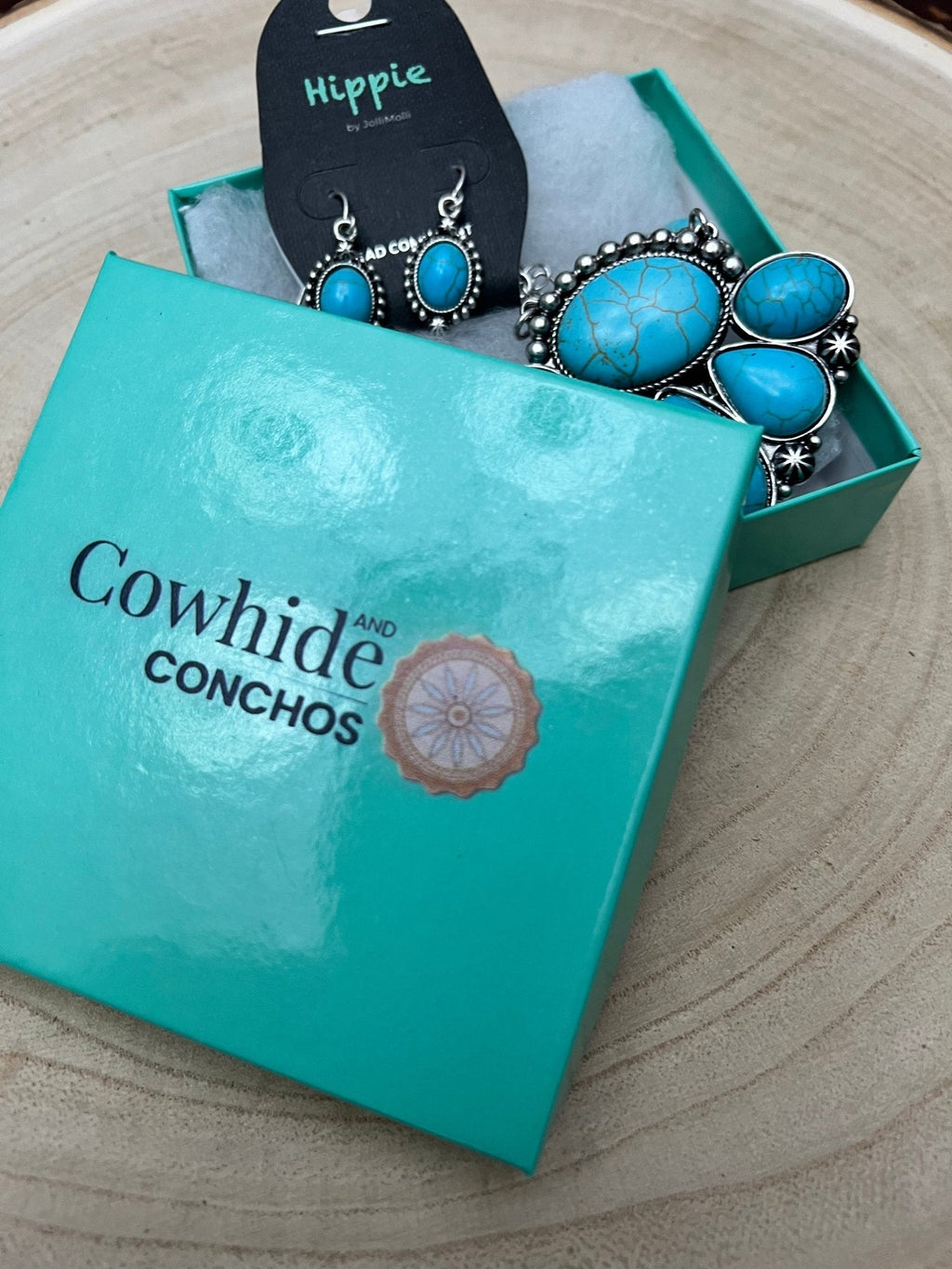 Turquoise Squash Blossom and Earring Set - 18”