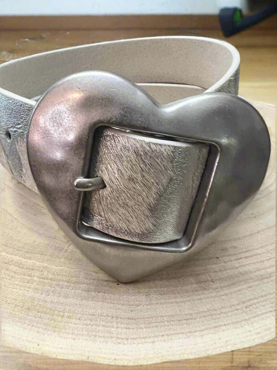 Vintage Heart Buckle Western Belt